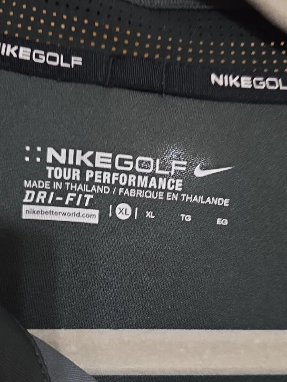 Nike Golf Tour Petformance Men's Polo Shirt Gray/Black Pocket Dri-Fit Sz XL EUC.
